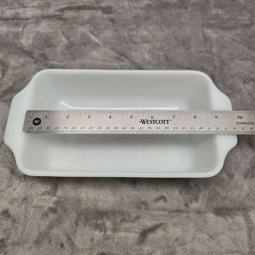Anchor Hocking Country‎ Harvest Milk Glass Loaf Pan 1 Qt Vintage White Baker 441